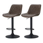Artiss 2x Bar Stools Gas Lift Vintage Leather Brown - Cosy Abode