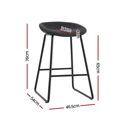 Artiss 2x Bar Stools Kitchen Dining Chairs Counter Stool PU Leather Metal - Cosy Abode