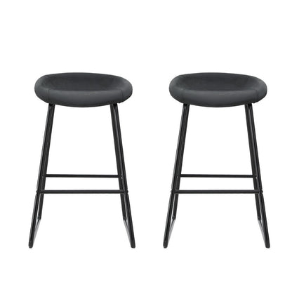 Artiss 2x Bar Stools Kitchen Dining Chairs Counter Stool PU Leather Metal - Cosy Abode