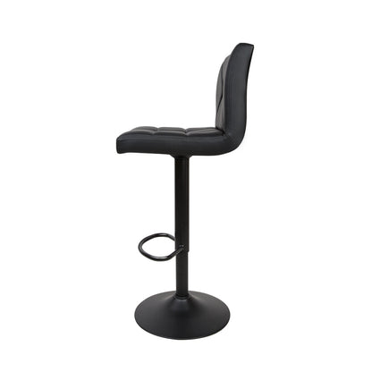 Artiss 2x Bar Stools Kitchen Dining Chairs Gas Lift Stool Leather Black - Cosy Abode
