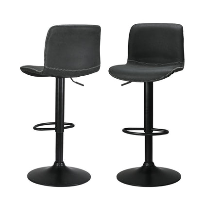 Artiss 2x Bar Stools Kitchen Swivel Bar Stool Gas Lift Chairs Barstools Black - Cosy Abode