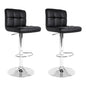 Artiss 2x Bar Stools Leather Gas Lift Black - Cosy Abode