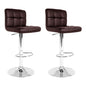 Artiss 2x Bar Stools Leather Gas Lift Brown - Cosy Abode
