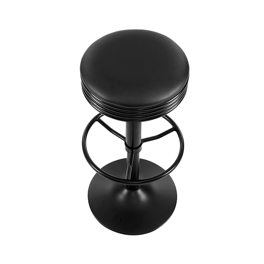 Artiss 2x Bar Stools Leather Padded Gas Lift Black - Cosy Abode