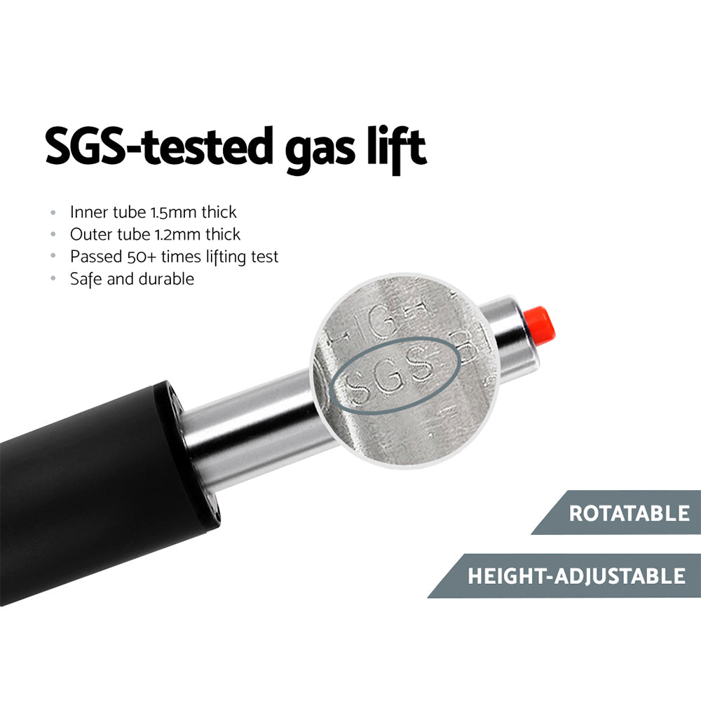 Artiss 2x Bar Stools Leather Padded Gas Lift Black - Cosy Abode