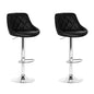 Artiss 2x Bar Stools Leather Padded Gas Lift Stool Black - Cosy Abode