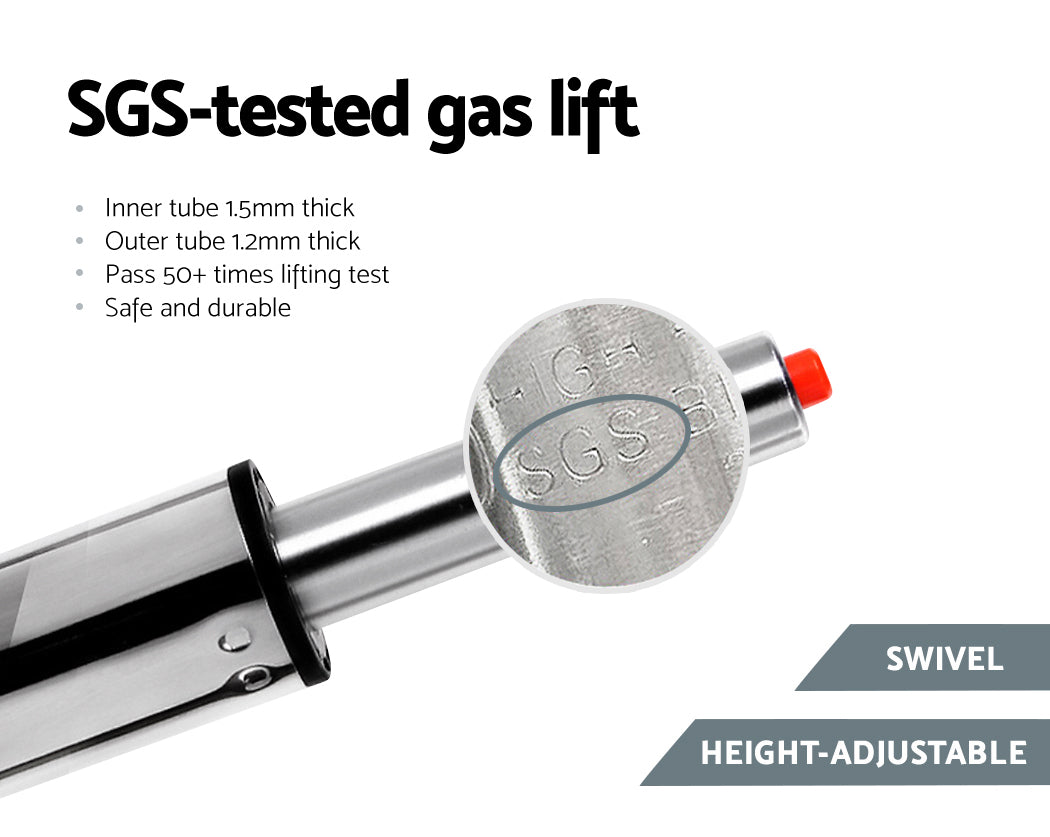 Artiss 2x Bar Stools Leather Padded Gas Lift Stool Black - Cosy Abode