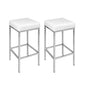 Artiss 2x Bar Stools Leather Padded Metal White - Cosy Abode