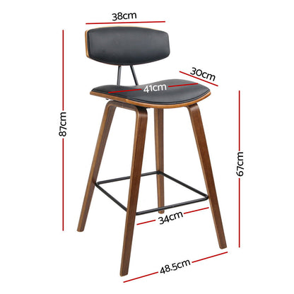 Artiss 2x Bar Stools Leather Padded w/Backrest - Cosy Abode