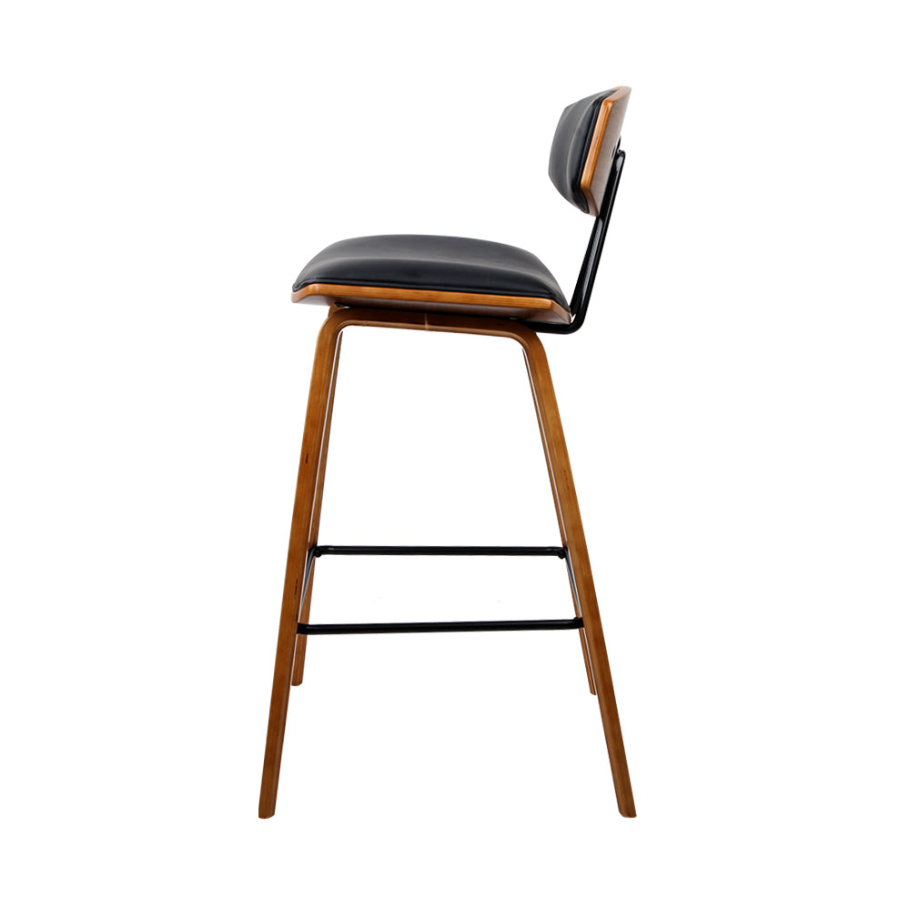 Artiss 2x Bar Stools Leather Padded w/Backrest - Cosy Abode