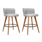 Artiss 2x Bar Stools Linen Padded Wooden Grey - Cosy Abode