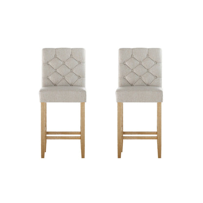 Artiss 2x Bar Stools Linen Upholstered Chairs - Cosy Abode