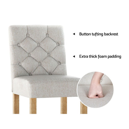 Artiss 2x Bar Stools Linen Upholstered Chairs - Cosy Abode