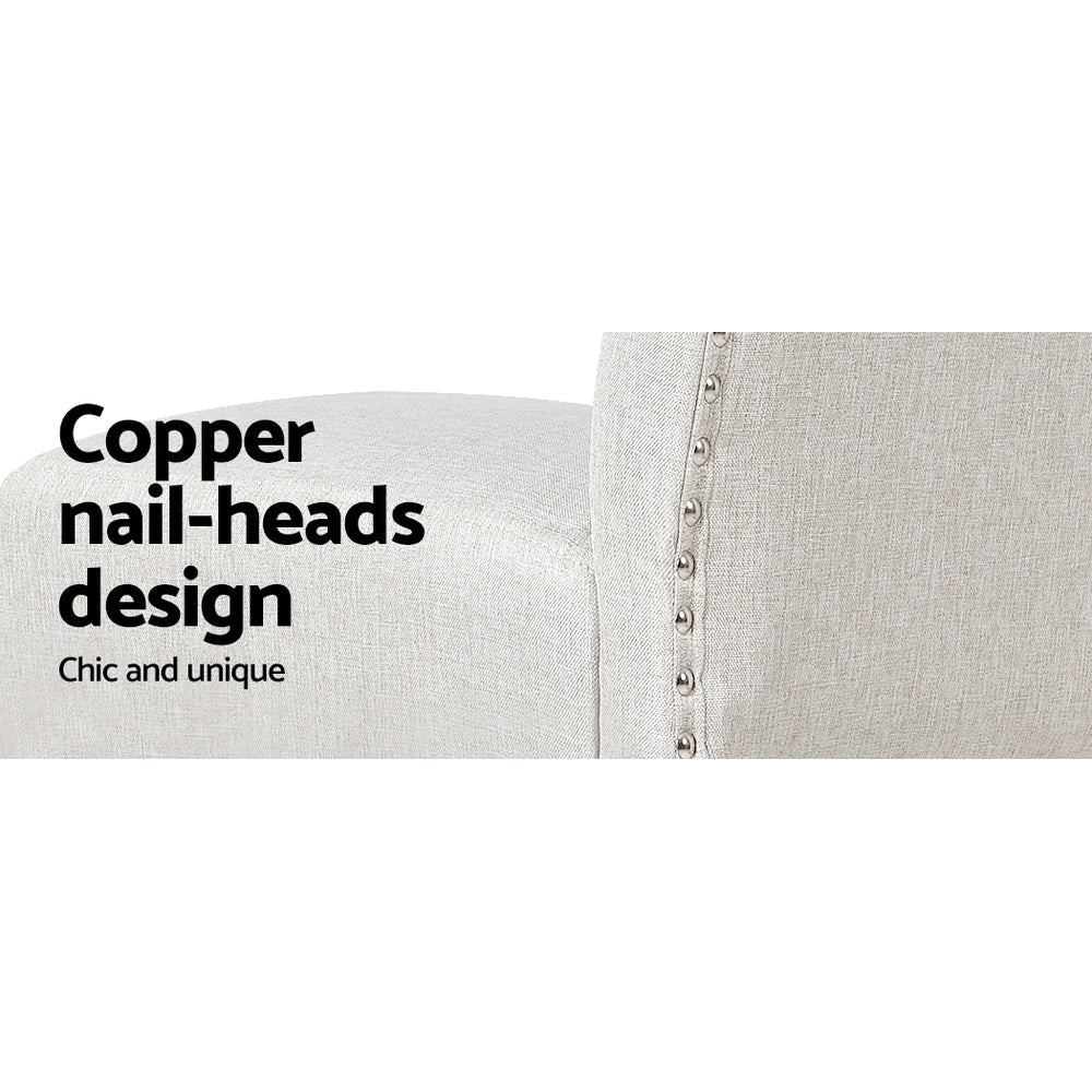 Artiss 2x Bar Stools Linen Upholstered Chairs - Cosy Abode