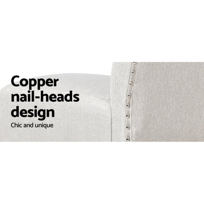 Artiss 2x Bar Stools Linen Upholstered Chairs - Cosy Abode