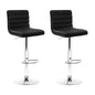 Artiss 2x Bar Stools Padded Leather Gas Lift Black - Cosy Abode