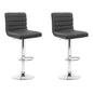 Artiss 2x Bar Stools Padded Leather Gas Lift Grey - Cosy Abode