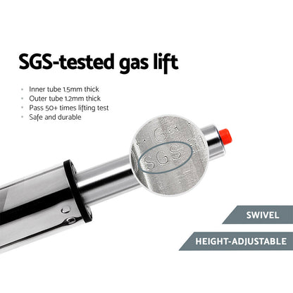 Artiss 2x Bar Stools Padded Leather Gas Lift Grey - Cosy Abode