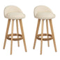 Artiss 2x Bar Stools Padded Leather Wooden Beige - Cosy Abode