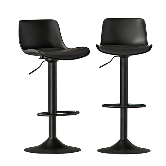Artiss 2x Bar Stools Padded Seat Gas Lift Black - Cosy Abode