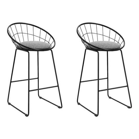 Artiss 2x Bar Stools Padded Seat Metal - Cosy Abode