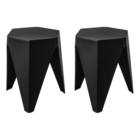 Artiss 2x Bar Stools Puzzle Plastic Foot Stool Black - Cosy Abode