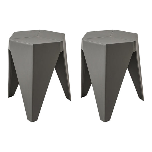 Artiss 2x Bar Stools Puzzle Plastic Foot Stool Grey - Cosy Abode