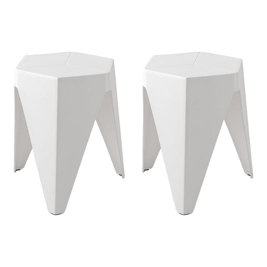 Artiss 2x Bar Stools Puzzle Plastic Foot Stool White - Cosy Abode