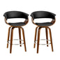 Artiss 2x Bar Stools Swivel PU Seat Wooden - Cosy Abode