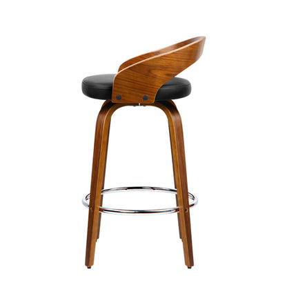 Artiss 2x Bar Stools Swivel Seat Curving Backrest - Cosy Abode