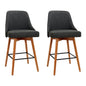 Artiss 2x Bar Stools Swivel Seat Wooden Charcoal - Cosy Abode