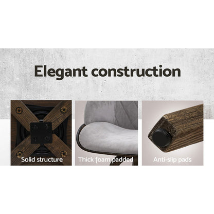 Artiss 2x Bar Stools Swivel Velvet Padded Wooden - Cosy Abode