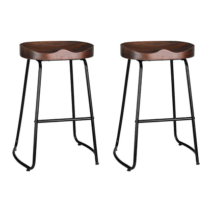 Artiss 2x Bar Stools Tractor Seat 65cm Black - Cosy Abode