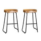 Artiss 2x Bar Stools Tractor Seat 65cm Wooden - Cosy Abode