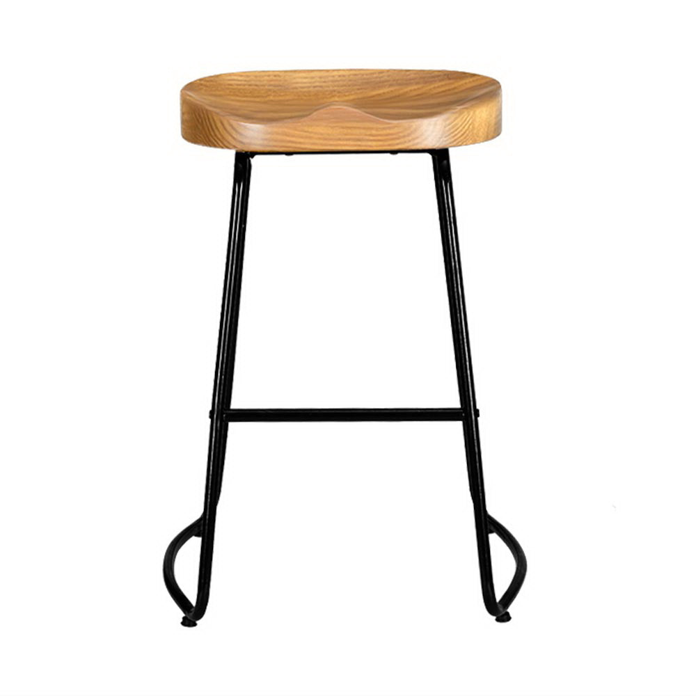 Artiss 2x Bar Stools Tractor Seat 65cm Wooden - Cosy Abode