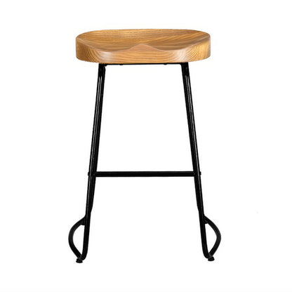 Artiss 2x Bar Stools Tractor Seat 65cm Wooden - Cosy Abode