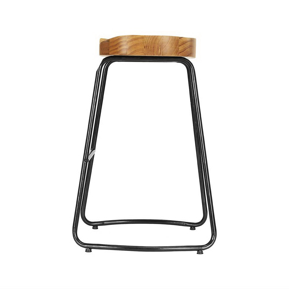 Artiss 2x Bar Stools Tractor Seat 65cm Wooden - Cosy Abode