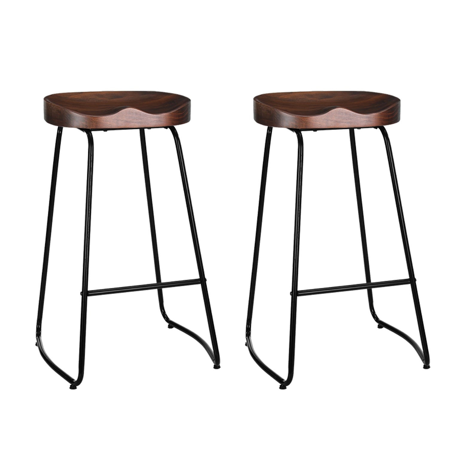 Artiss 2x Bar Stools Tractor Seat 75cm Black - Cosy Abode