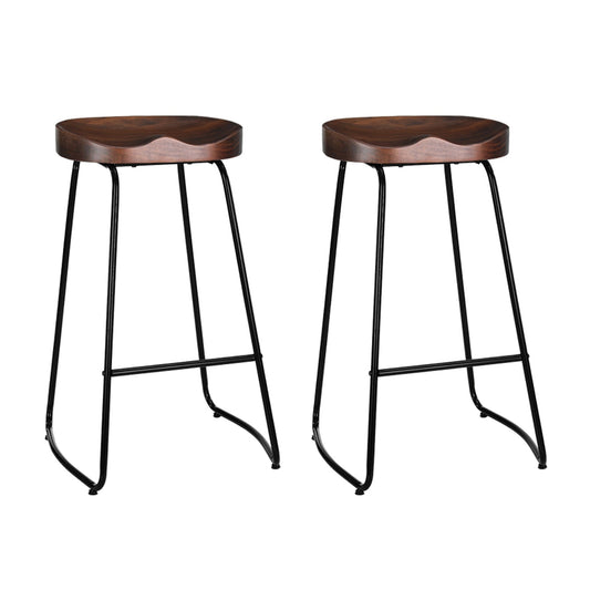 Artiss 2x Bar Stools Tractor Seat 75cm Black - Cosy Abode
