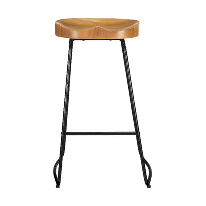 Artiss 2x Bar Stools Tractor Seat 75cm Wooden - Cosy Abode