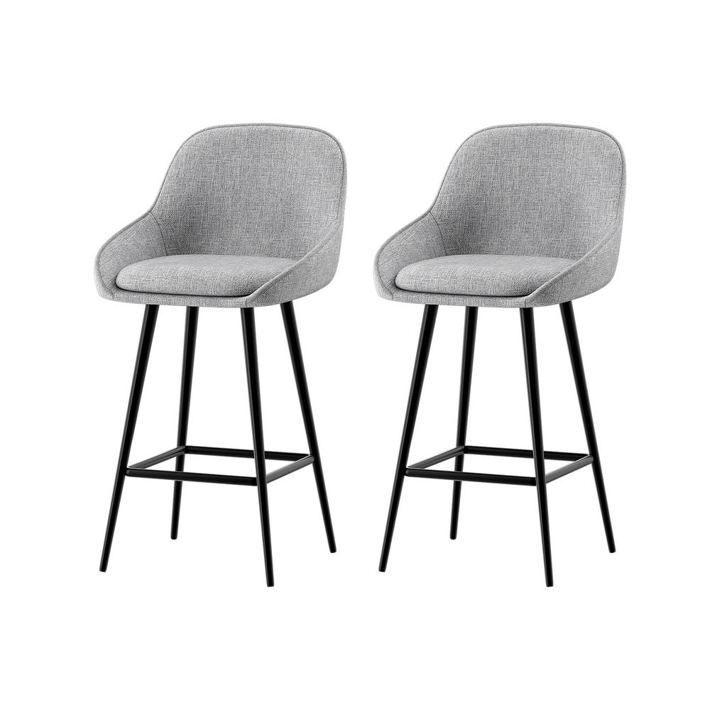 Artiss 2x Bar Stools Upholstered Stool Counter Seat Kitchen Dining Chairs - Cosy Abode