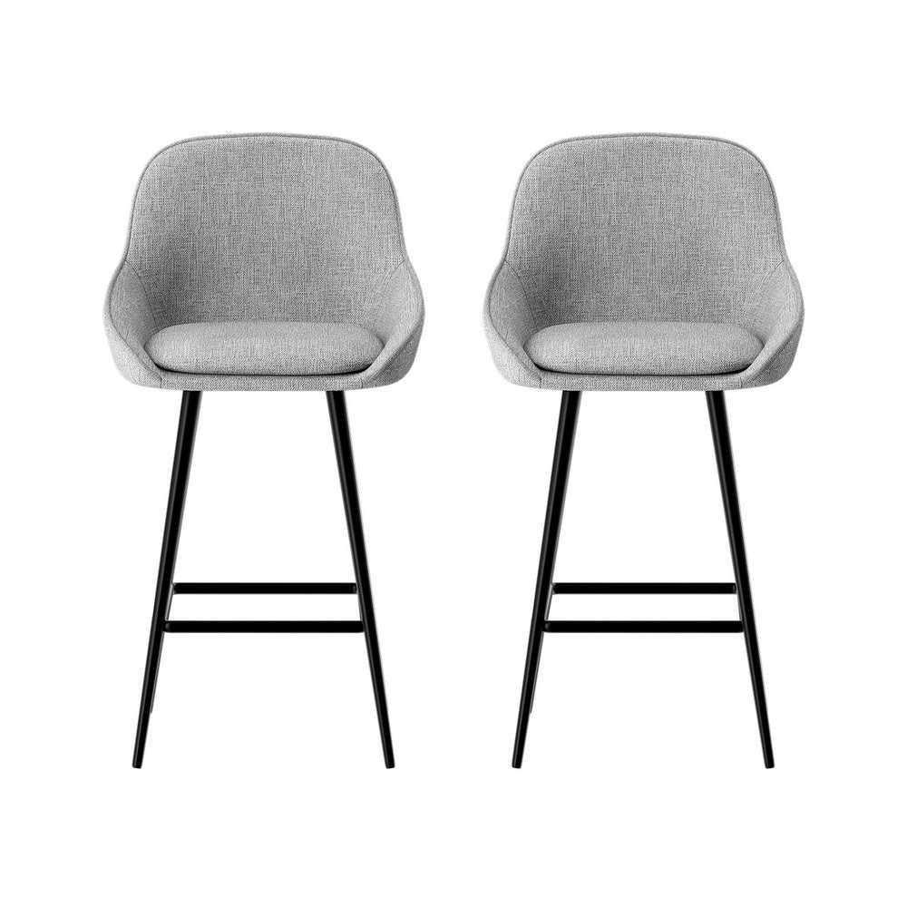 Artiss 2x Bar Stools Upholstered Stool Counter Seat Kitchen Dining Chairs - Cosy Abode
