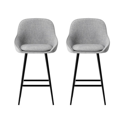 Artiss 2x Bar Stools Upholstered Stool Counter Seat Kitchen Dining Chairs - Cosy Abode