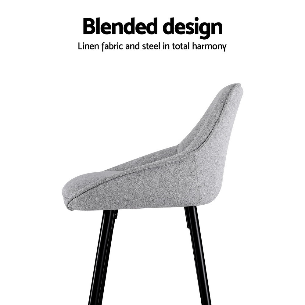 Artiss 2x Bar Stools Upholstered Stool Counter Seat Kitchen Dining Chairs - Cosy Abode