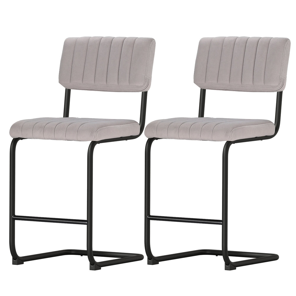 Artiss 2x Bar Stools Velvet Chairs - Cosy Abode