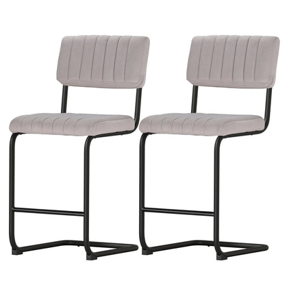 Artiss 2x Bar Stools Velvet Chairs - Cosy Abode