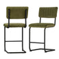 Artiss 2x Bar Stools Velvet Chairs Green - Cosy Abode