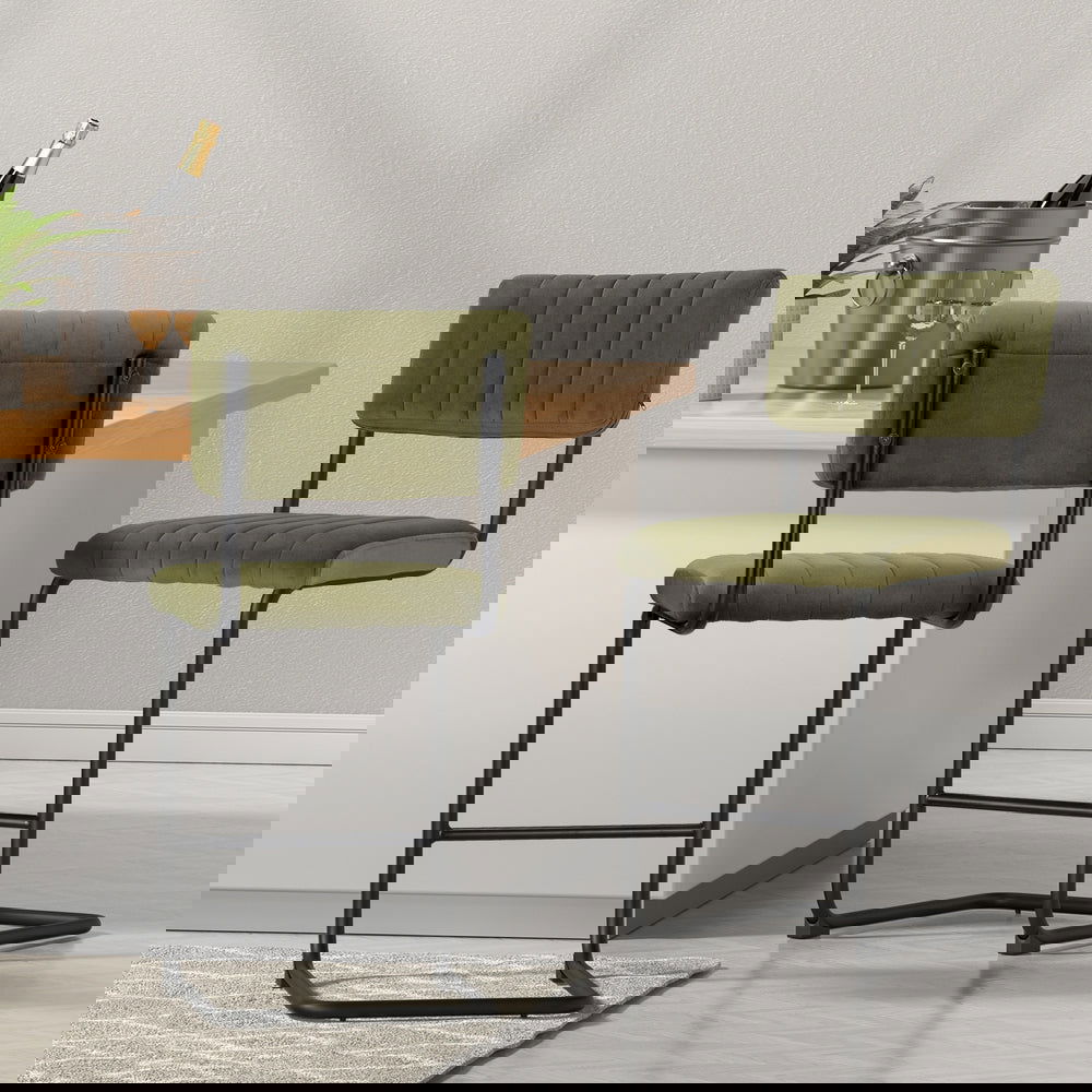 Artiss 2x Bar Stools Velvet Chairs Green - Cosy Abode