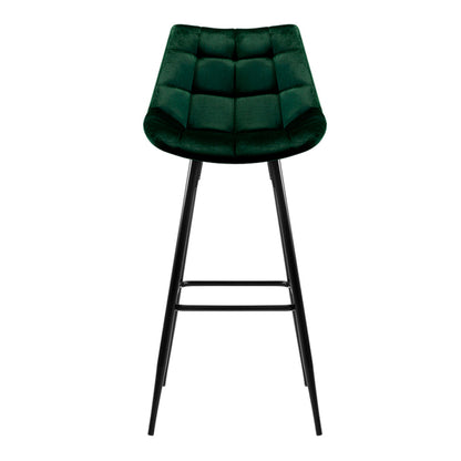 Artiss 2x Bar Stools Velvet Chairs Green - Cosy Abode