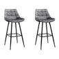 Artiss 2x Bar Stools Velvet Chairs Grey - Cosy Abode